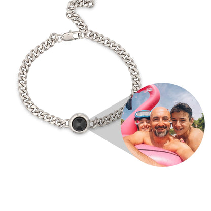 Bracciale Foto con Catena a Maglie Personalizzato